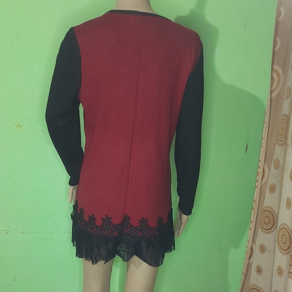 Korean Red and Black dress size S looks so cute totally new never worn - Picture 3 of 4